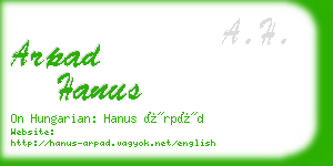 arpad hanus business card